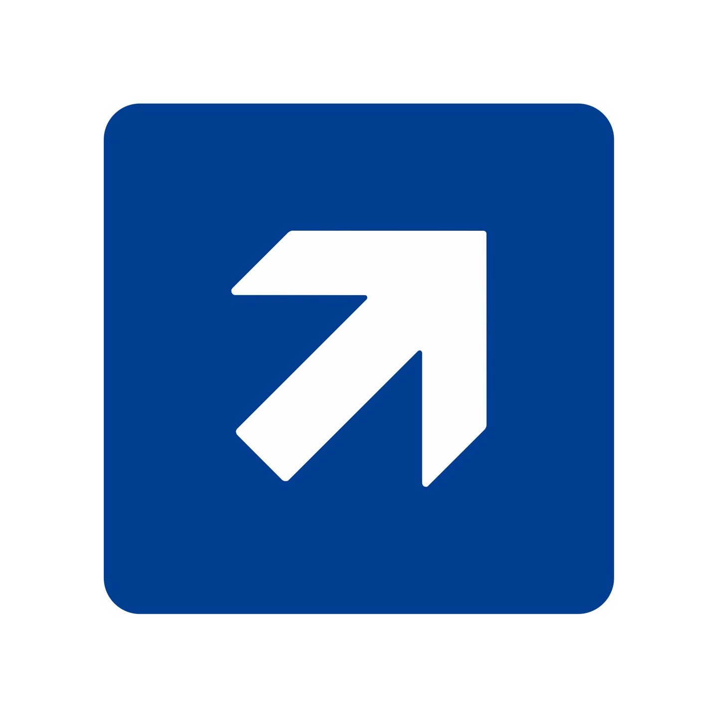 Pictogramme en alu en relief  "Flèche" en haut vers la droite