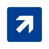 Pictogramme en alu en relief  "Flèche" en haut vers la droite