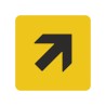 Pictogramme en alu en relief  "Flèche" en haut vers la droite