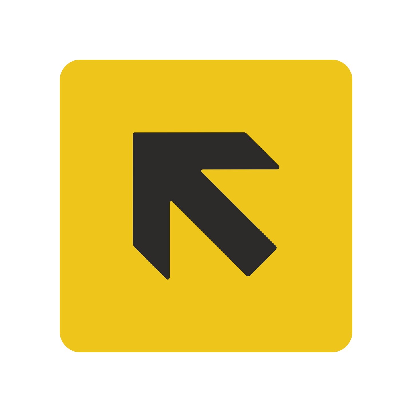 Pictogramme en alu en relief  "Flèche"  en haut vers la gauche