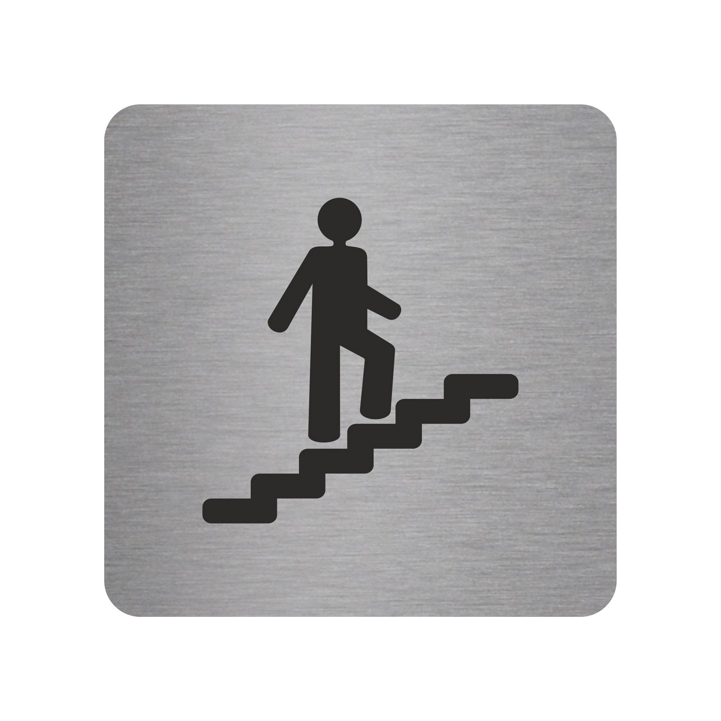 Pictogramme en alu en relief  "Escalier" montant