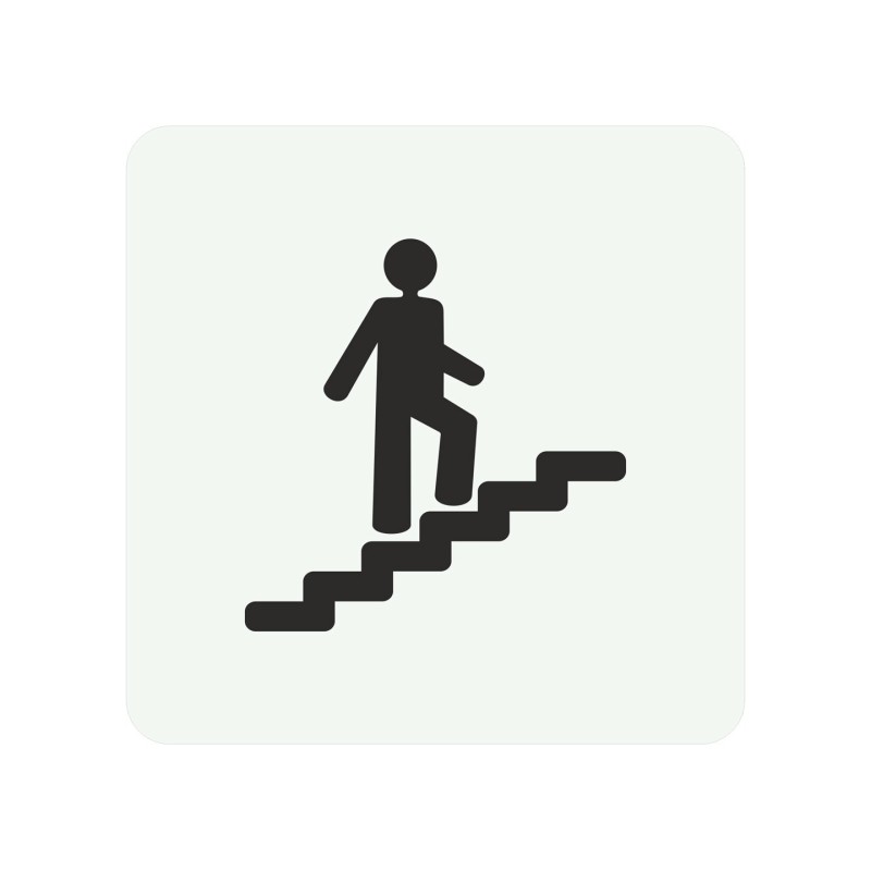 Pictogramme en alu en relief  "Escalier" montant