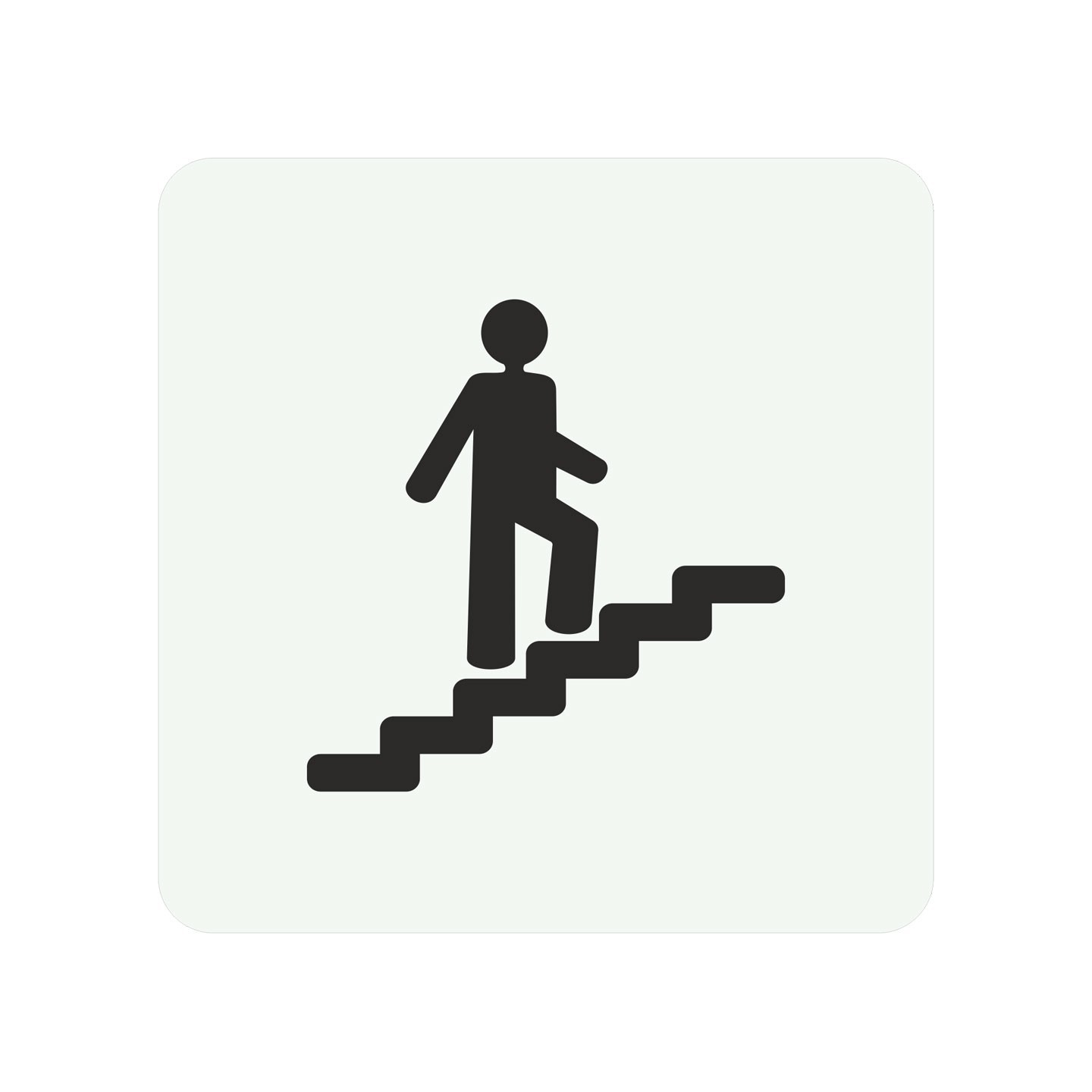 Pictogramme en alu en relief  "Escalier" montant