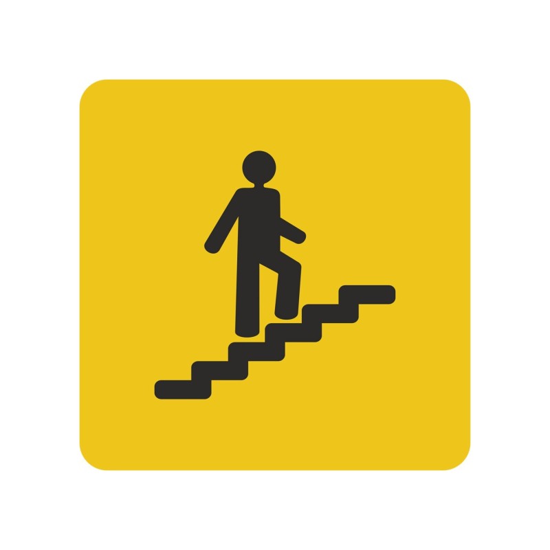 Pictogramme en alu en relief  "Escalier" montant