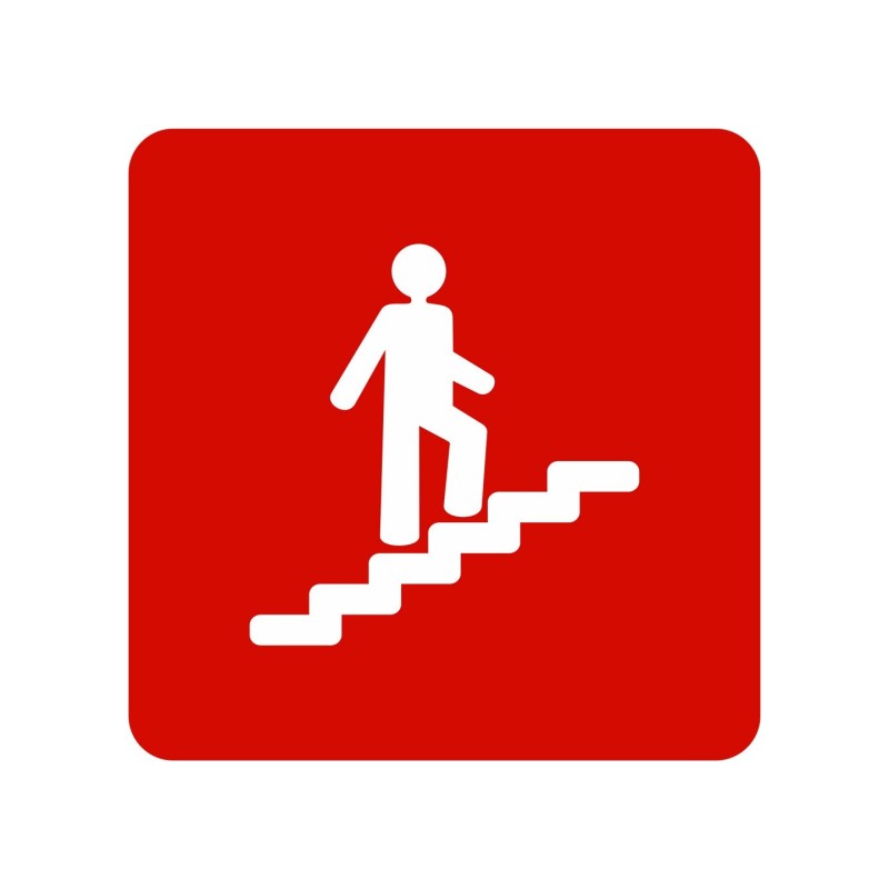 Pictogramme en alu en relief  "Escalier" montant