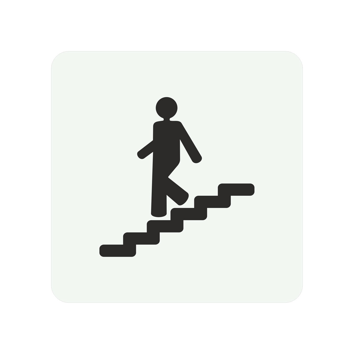 Pictogramme en alu en relief  "Escalier" descendant