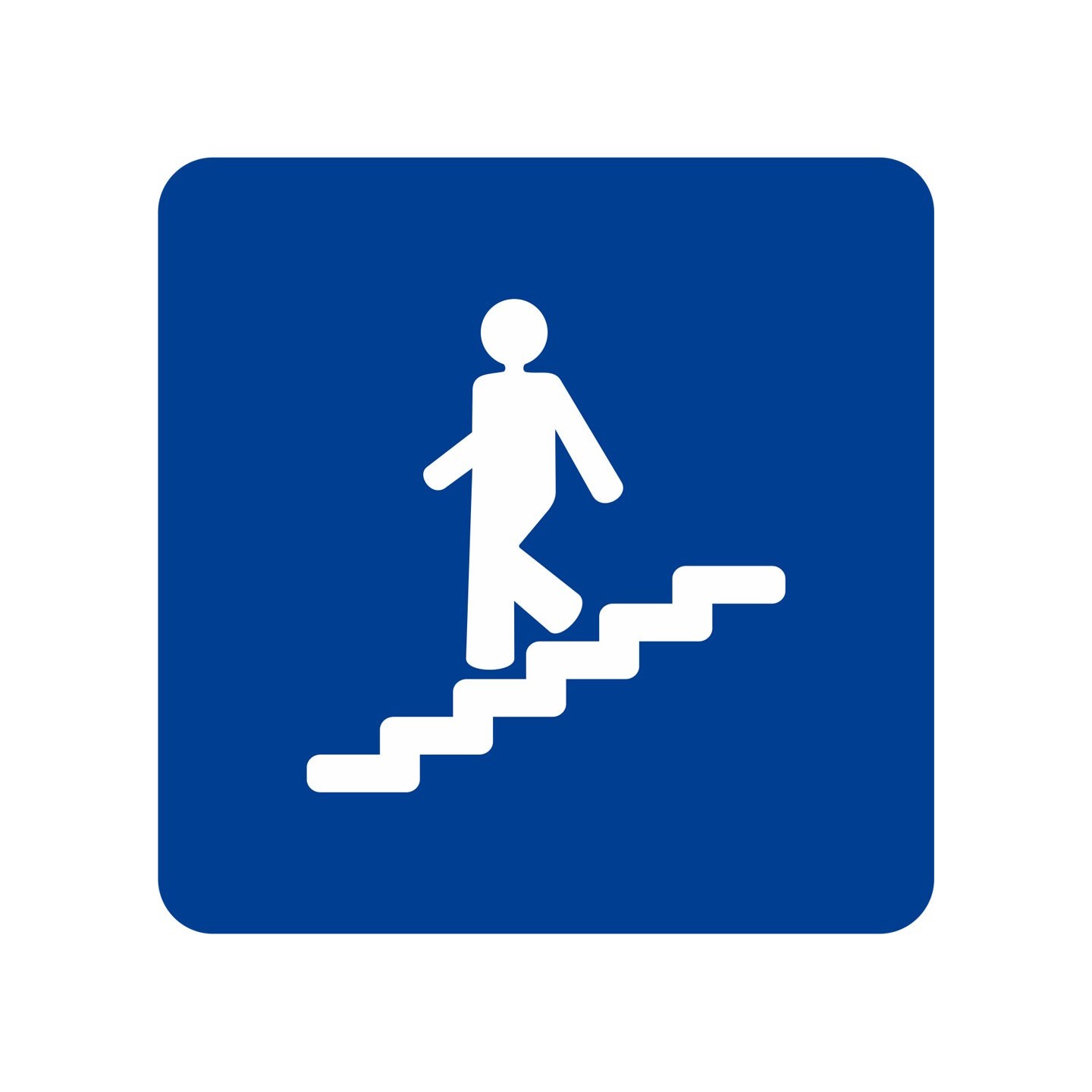 Pictogramme en alu en relief  "Escalier" descendant