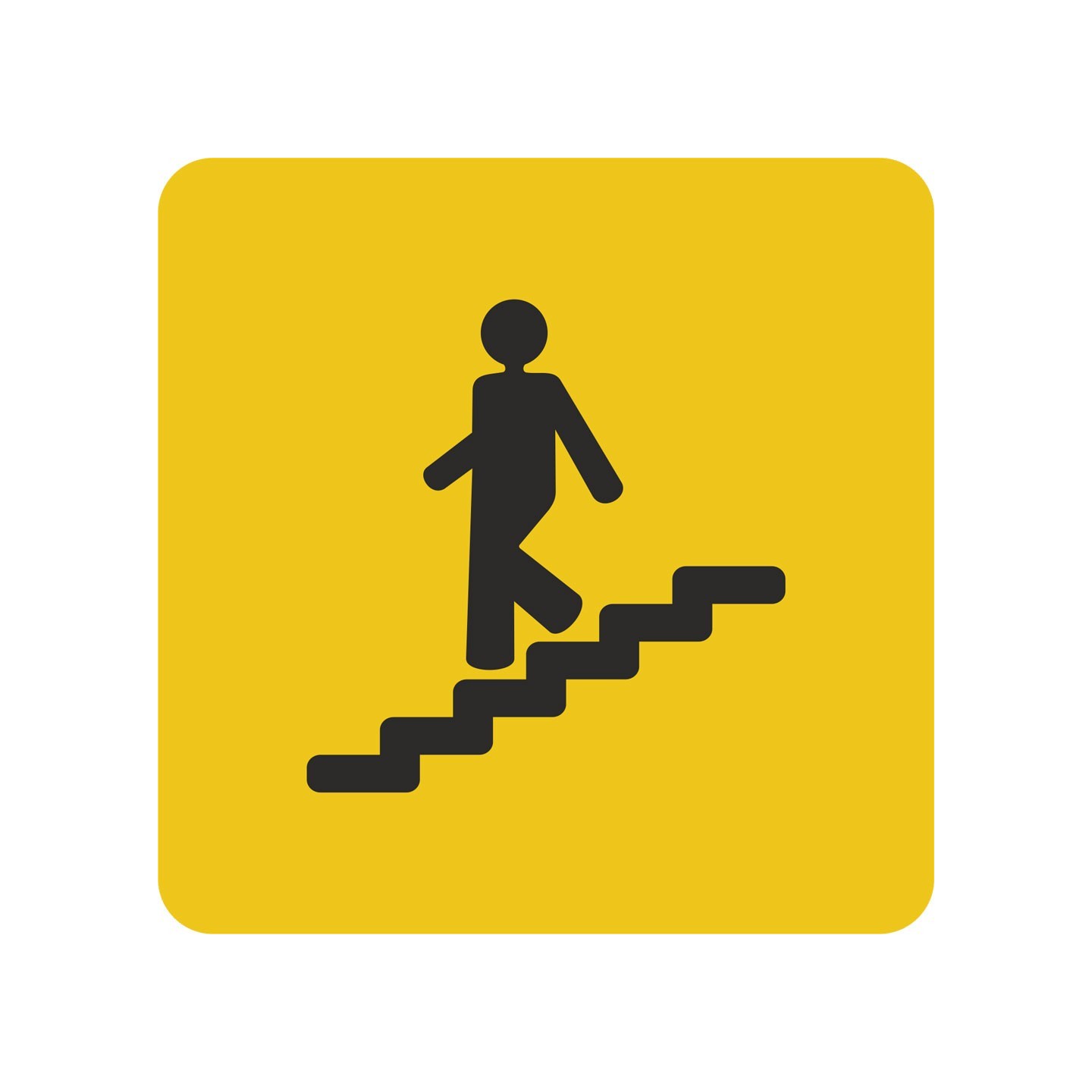 Pictogramme en alu en relief  "Escalier" descendant