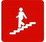 Pictogramme en alu en relief "Escalier" descendant
