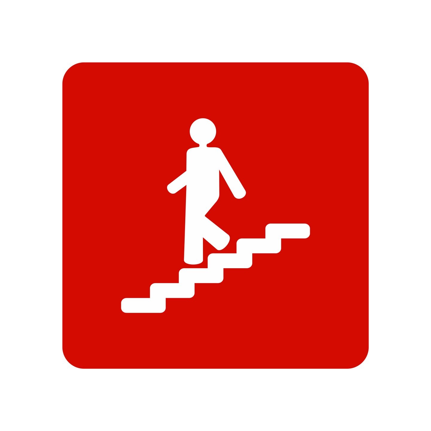 Pictogramme en alu en relief  "Escalier" descendant