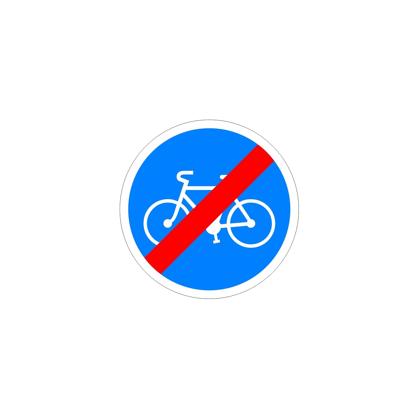 Panneau type routier Fin de piste obligatoire pour cycles - B40