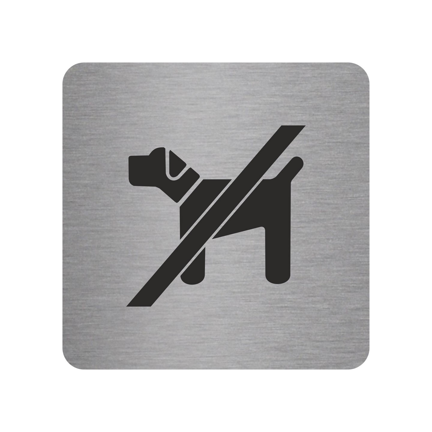Pictogramme en alu en relief  "Chiens interdits"