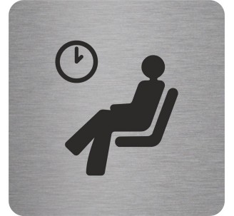 Pictogramme en alu en relief logo "Salle d'attente"