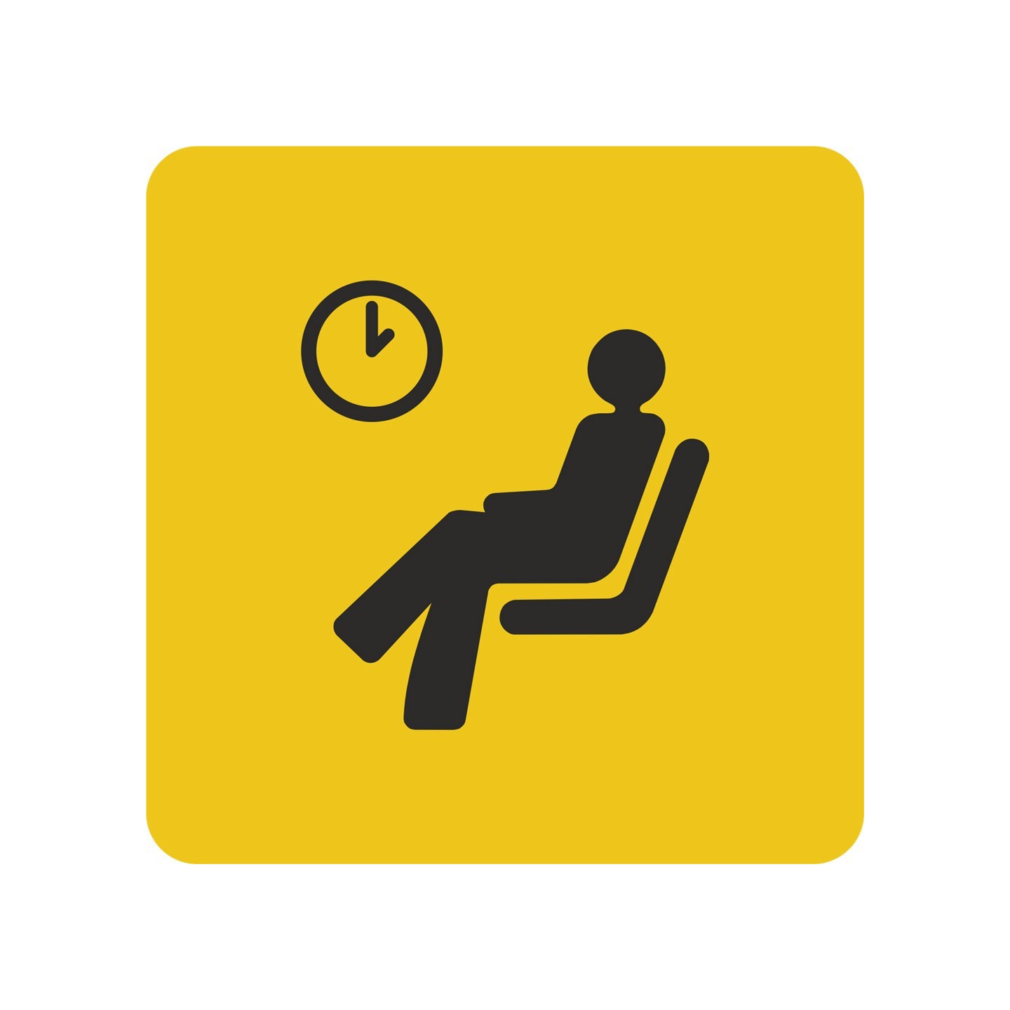Pictogramme en alu en relief  logo "Salle d'attente"