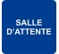 Pictogramme en alu en relief "Salle d'attente"