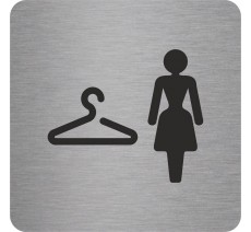 Pictogramme en alu en relief "Vestiaires Femmes"