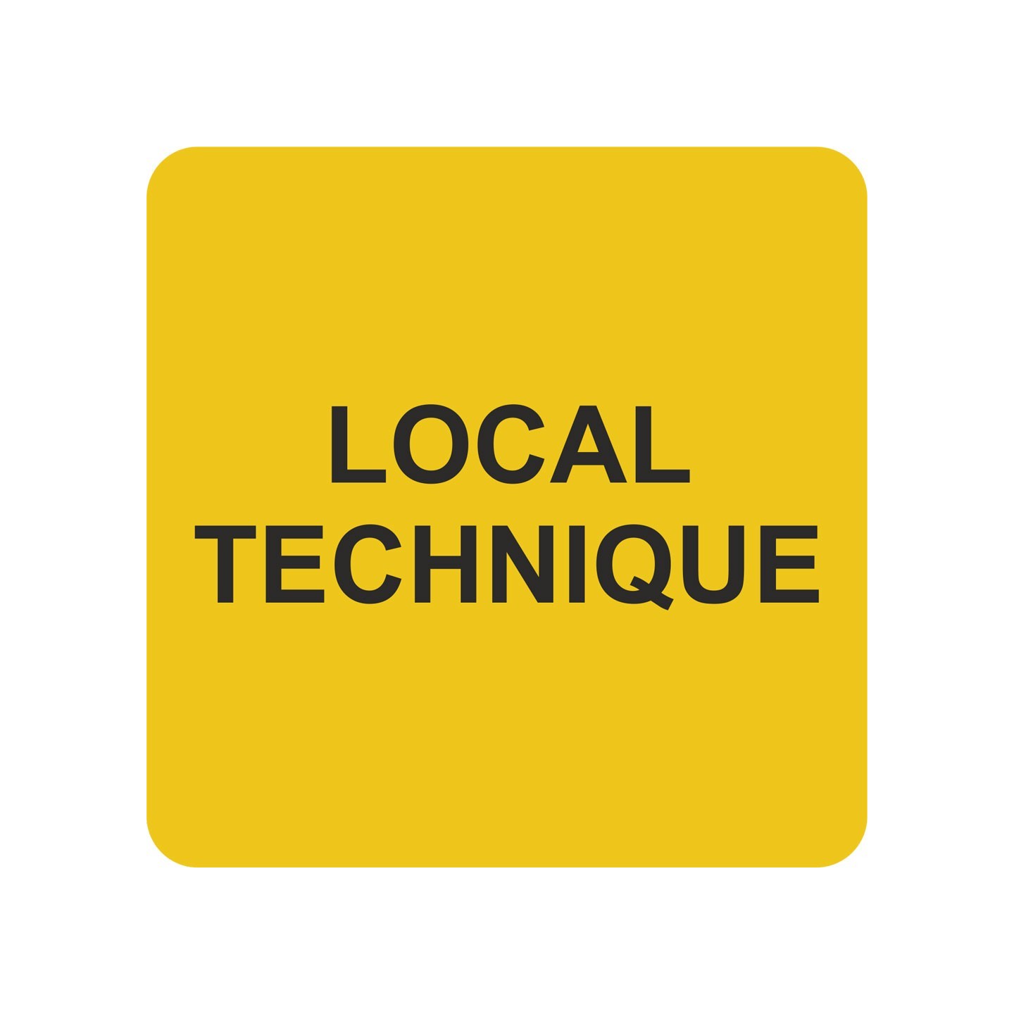 Pictogramme en alu en relief  "Local technique"
