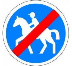 Panneau routier "Fin de chemin obligatoire pour cavaliers" B41