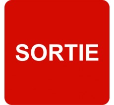 Pictogramme en alu en relief "Sortie"