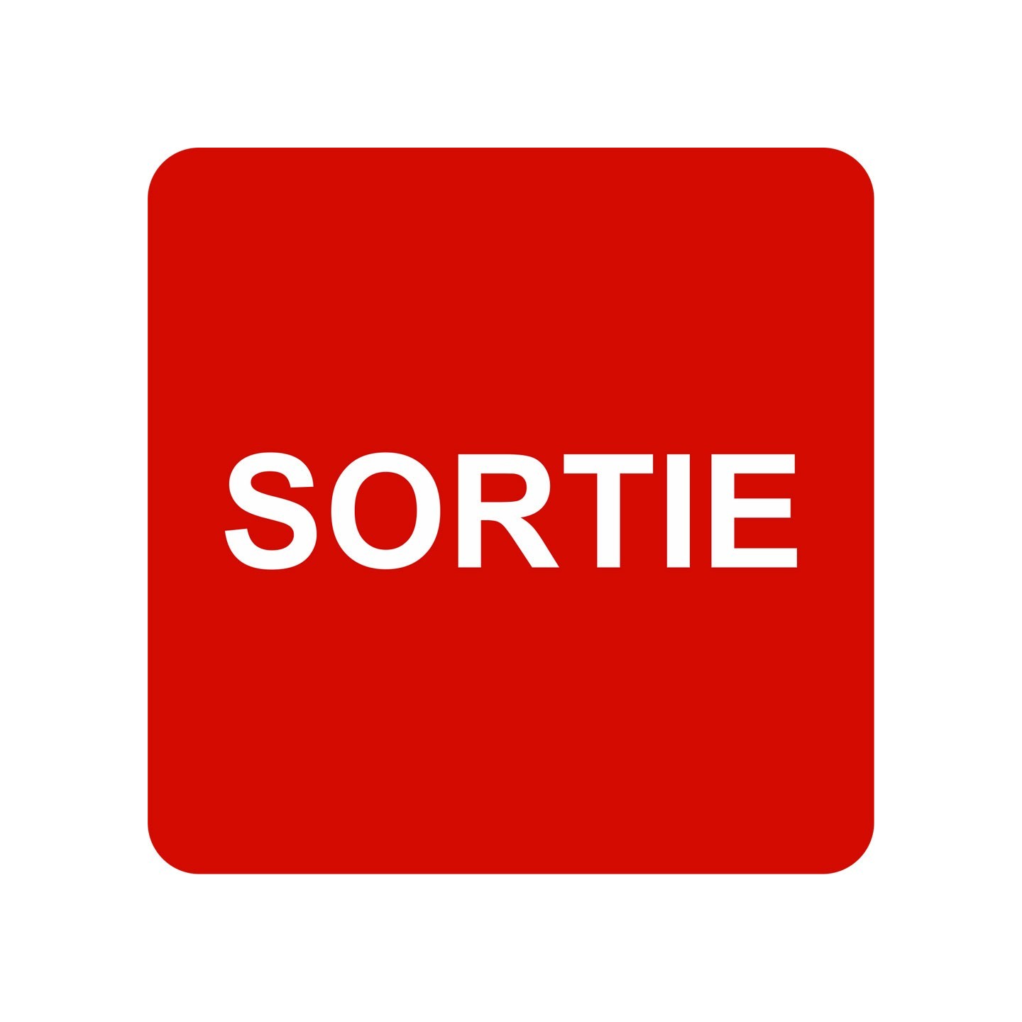 Pictogramme en alu en relief  "Sortie"