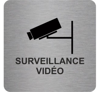 Pictogramme en alu en relief "Surveillance vidéo"