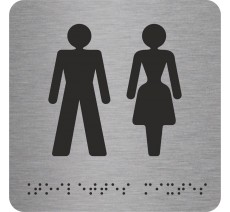 Picto braille Toilettes mixtes argent