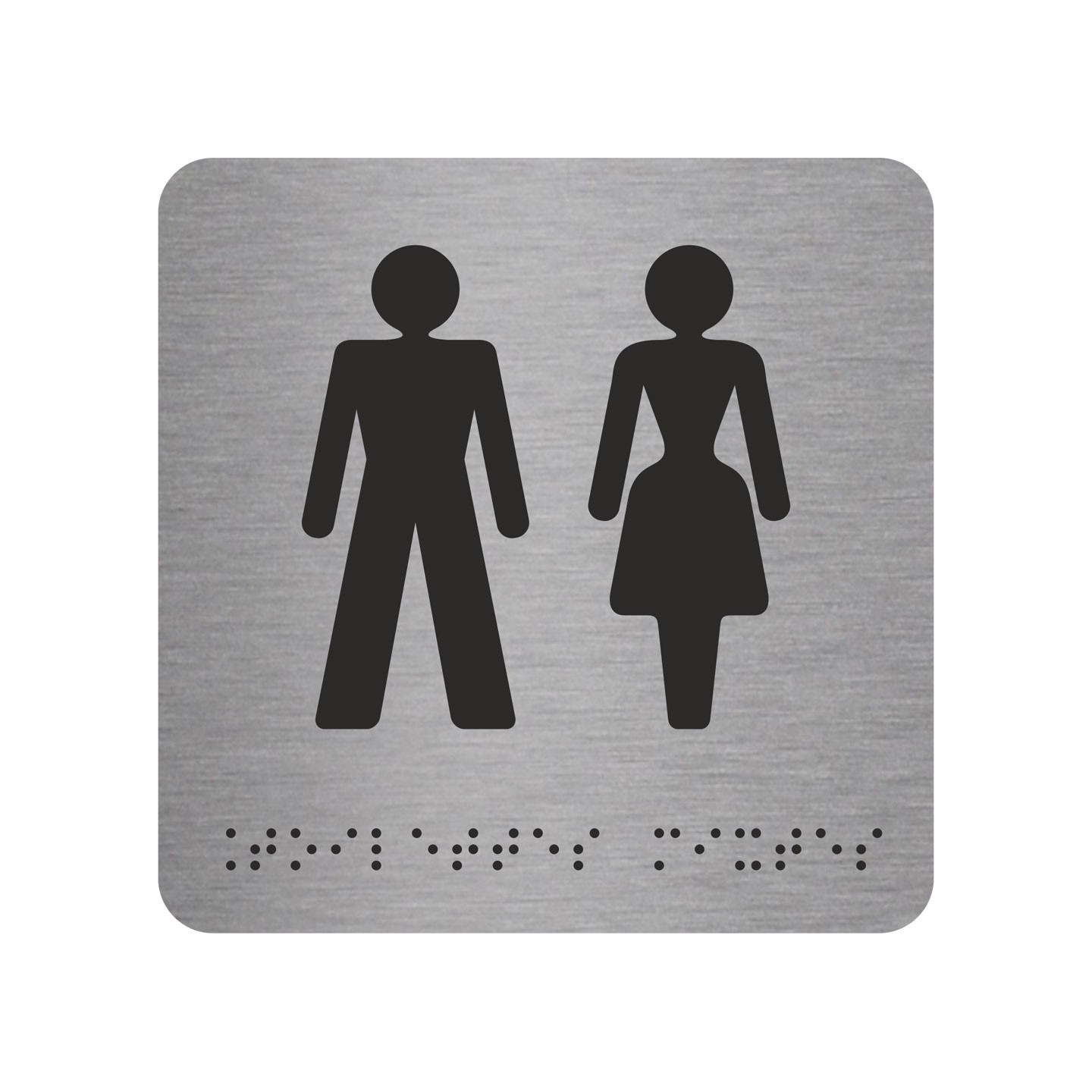 Picto braille Toilettes mixtes argent