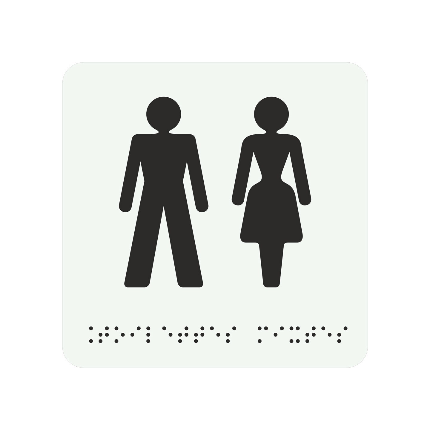 Picto braille Toilettes mixtes blanc