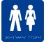 Picto braille Toilettes mixtes bleu