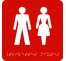 Picto braille Toilettes mixtes rouge