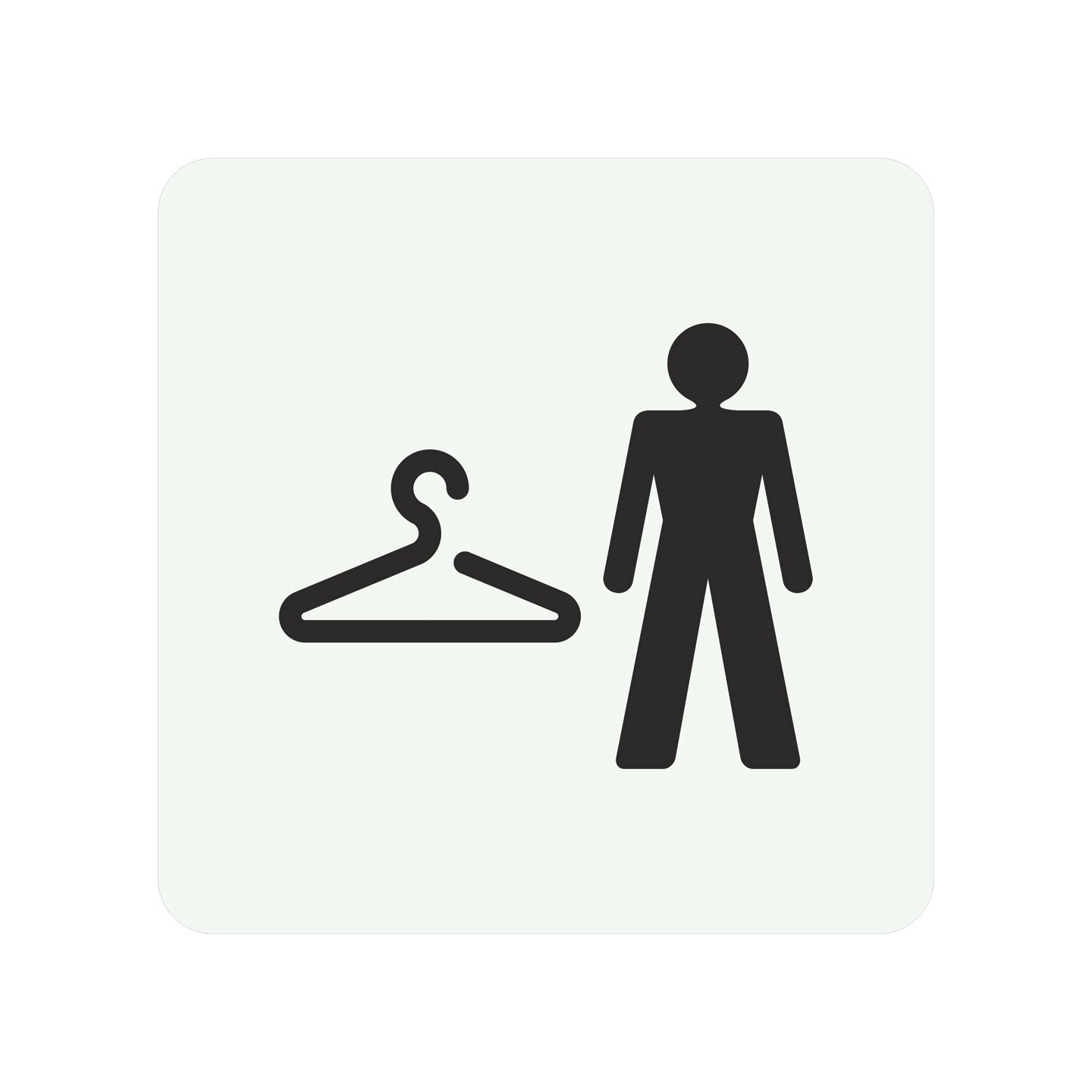 Pictogramme en alu en relief  "Vestiaires Hommes"