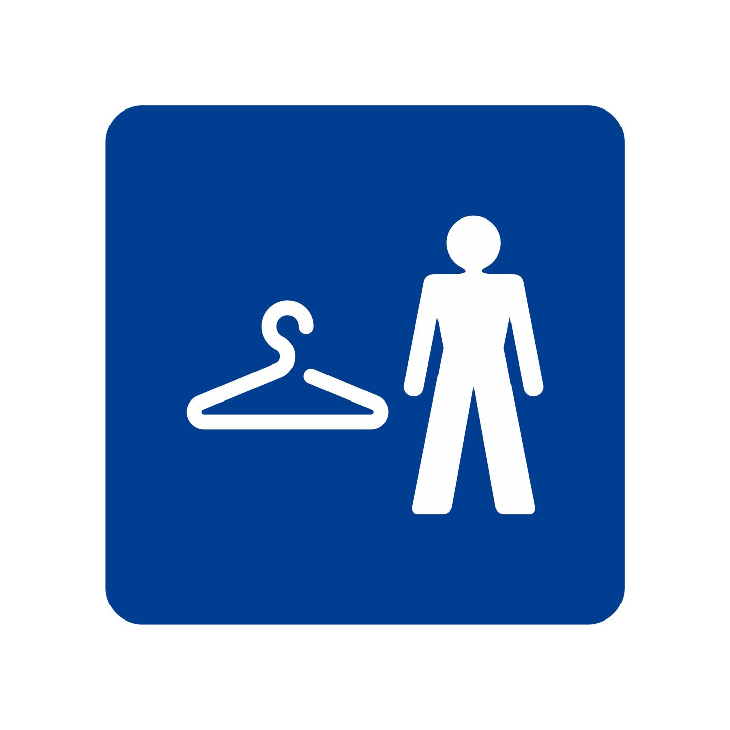 Pictogramme en alu en relief  "Vestiaires Hommes"