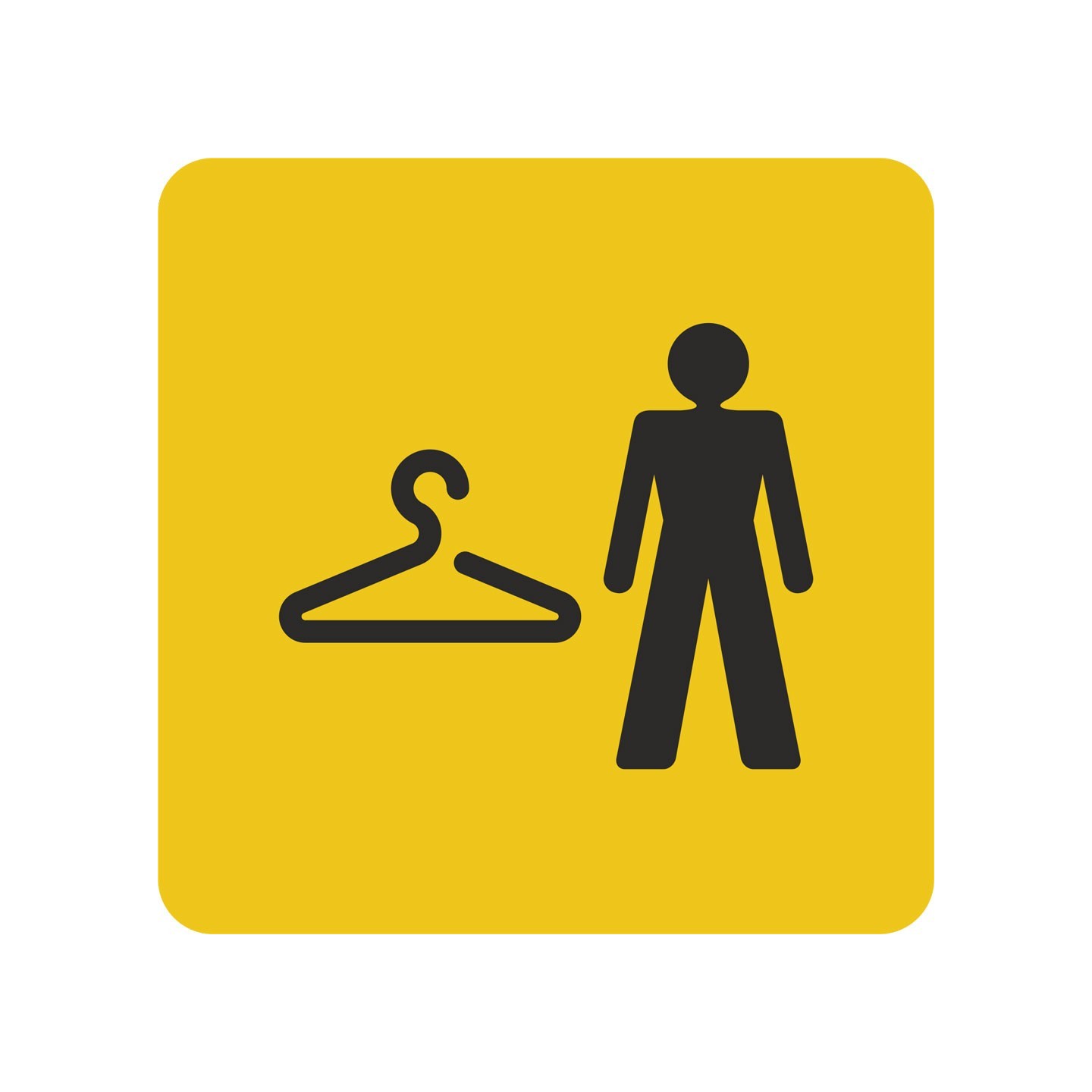 Pictogramme en alu en relief  "Vestiaires Hommes"