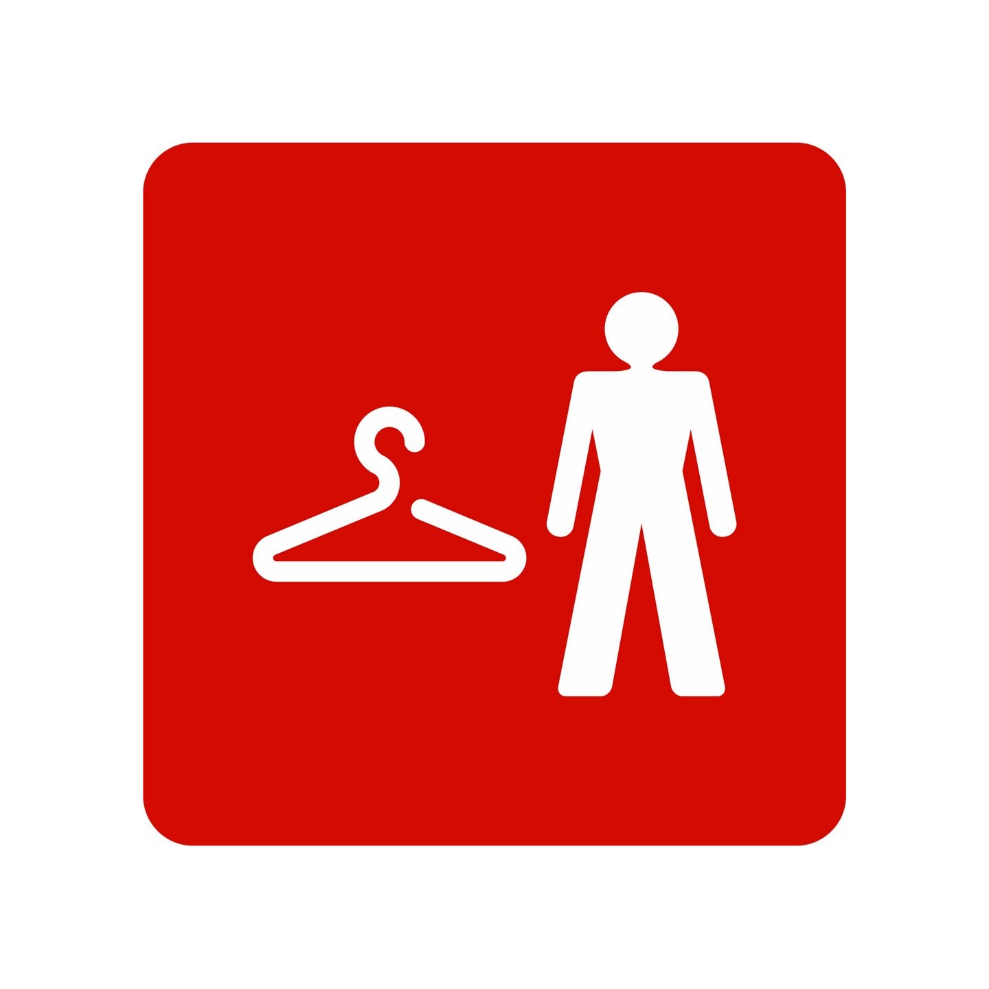 Pictogramme en alu en relief  "Vestiaires Hommes"