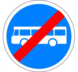 Panneau routier "Fin de voie réservée aux transports en commun" B45a