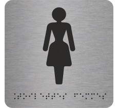 Picto braille Toilettes Femmes argent