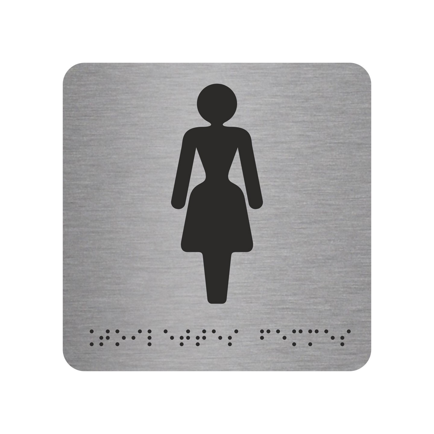 Picto braille Toilettes Femmes argent