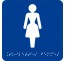 Picto braille Toilettes Femmes bleu