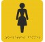 Picto braille Toilettes Femmes jaune