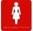 Picto braille Toilettes Femmes rouge