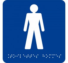 Pictogramme avec braille et relief - Toilettes Hommes