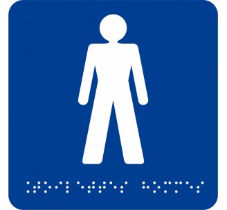 Picto alu avec braille et relief "Toilettes Hommes"