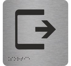 Pictogramme avec braille et relief - Sortie