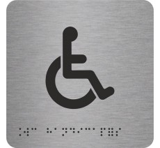 Pictogramme avec braille et relief - Toilettes Handicapés