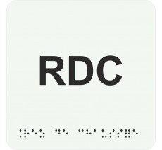 Pictogramme avec braille et relief - RDC - Rez-de-Chaussée