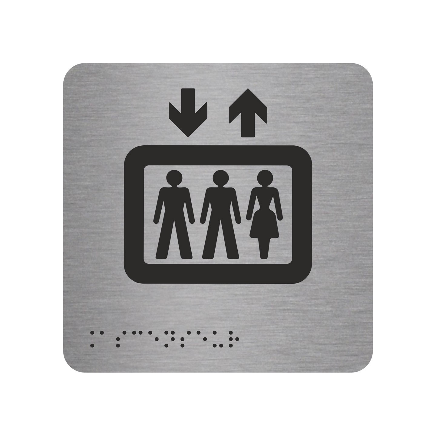 Picto alu avec braille et relief "Ascenseur"