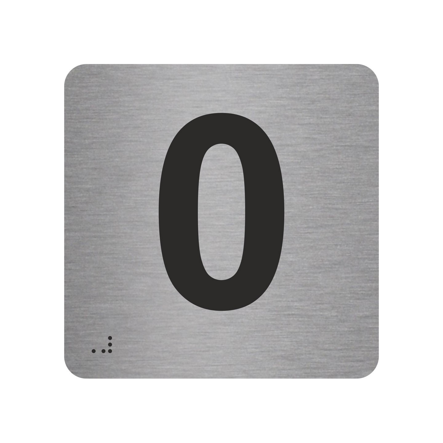 Pictogramme en alu avec braille et relief "0"