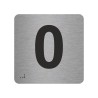 Pictogramme en alu avec braille et relief "0"