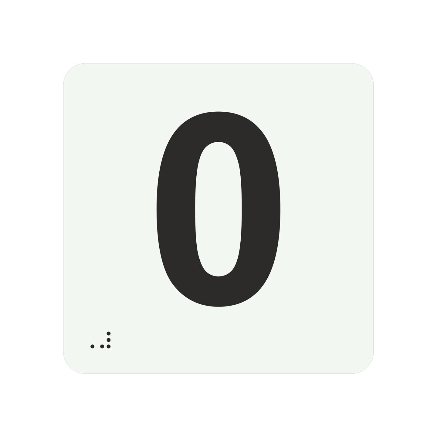 Pictogramme en alu avec braille et relief "0"