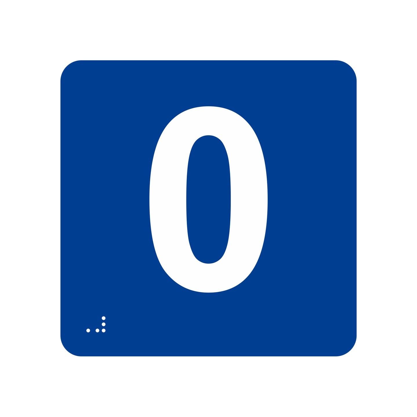 Pictogramme en alu avec braille et relief "0"